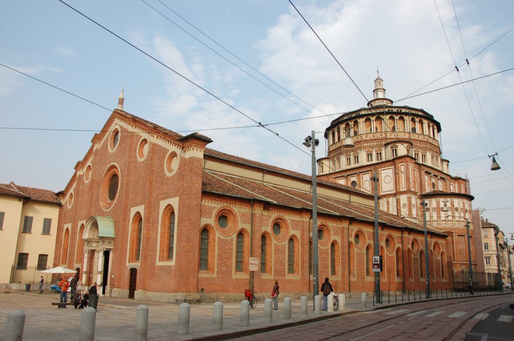 Santa Maria delle Grazie templom homlokzata, UNESCO világörökségi helyszín
