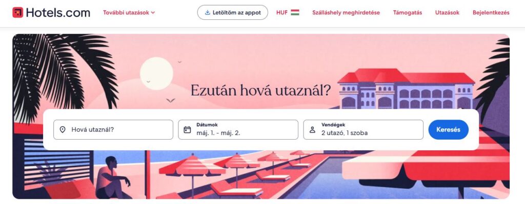 Hotels.com banner a jobb foglalásohoz az USA-ba