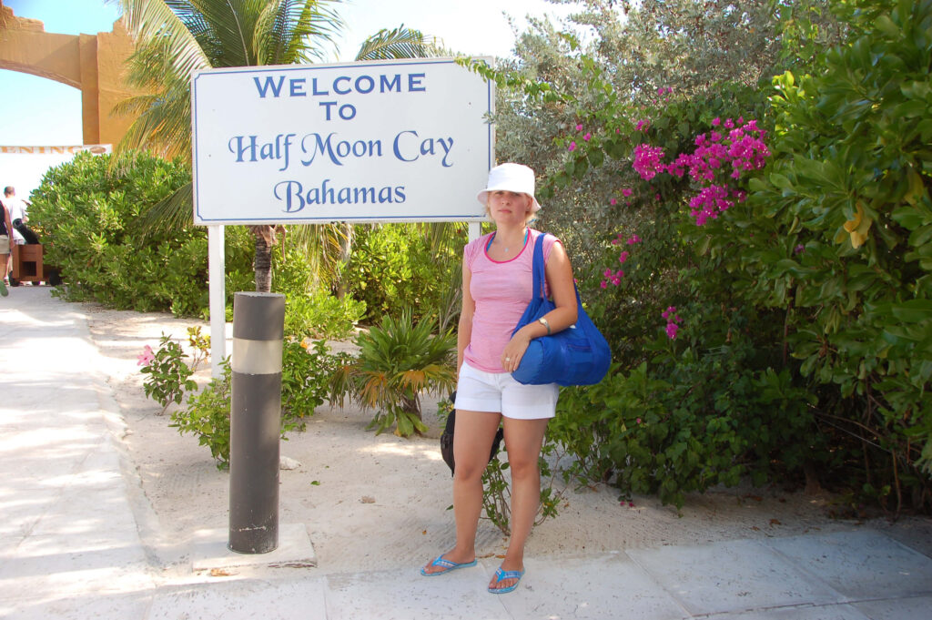És már ott is vagyunk Half Moon Cay privát szigetén
