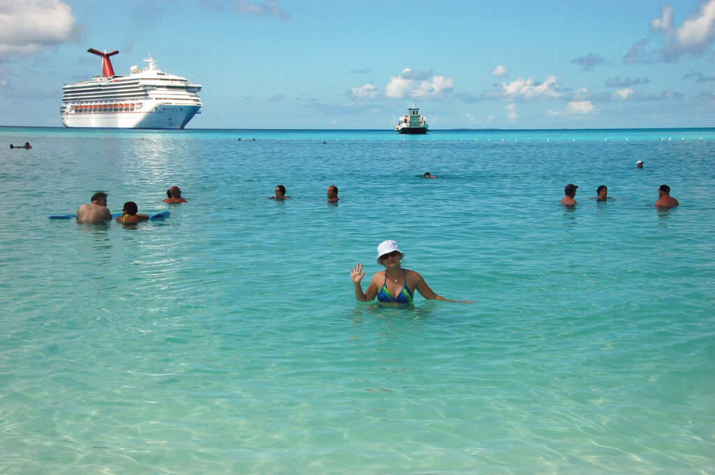 Homokos strand Half Moon Cay privát szigetén