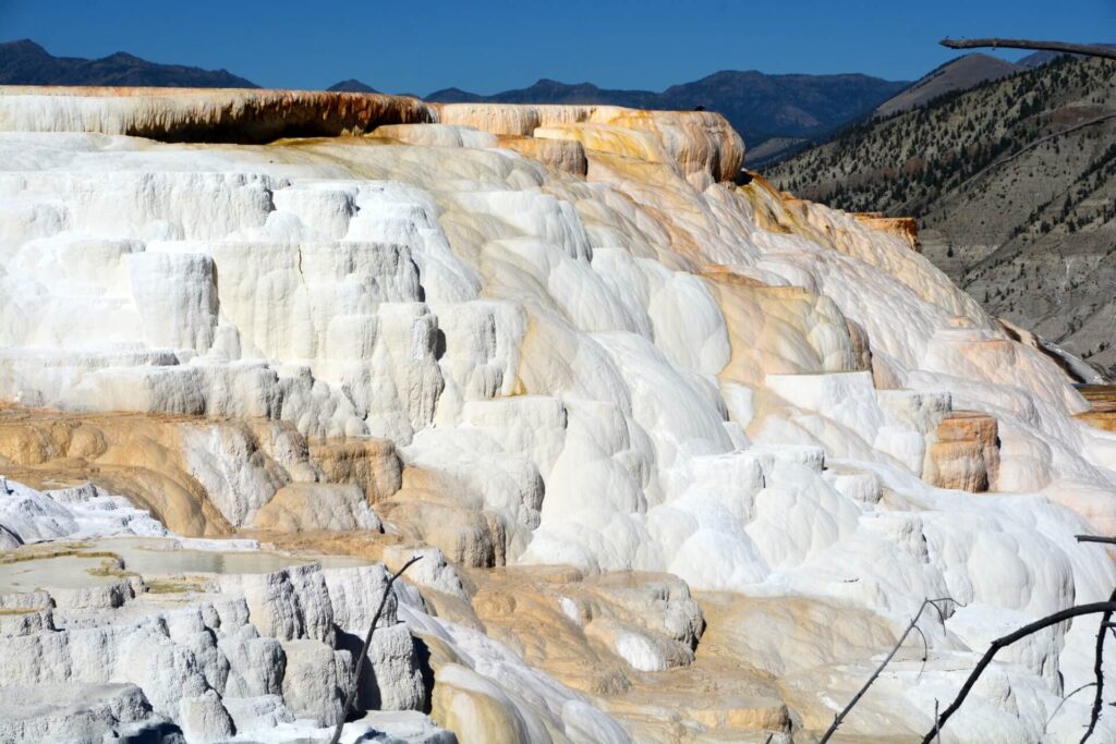 Kék Utazó Yellowstone Nemzeti park látnivalók Mammoth Hot Spring