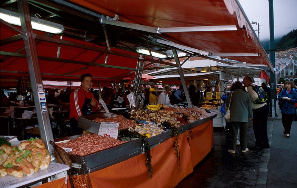 Kék Utazó - Norvégia, Bergen - hosszú hétvége Bergenben - Fisketorget Halpiac