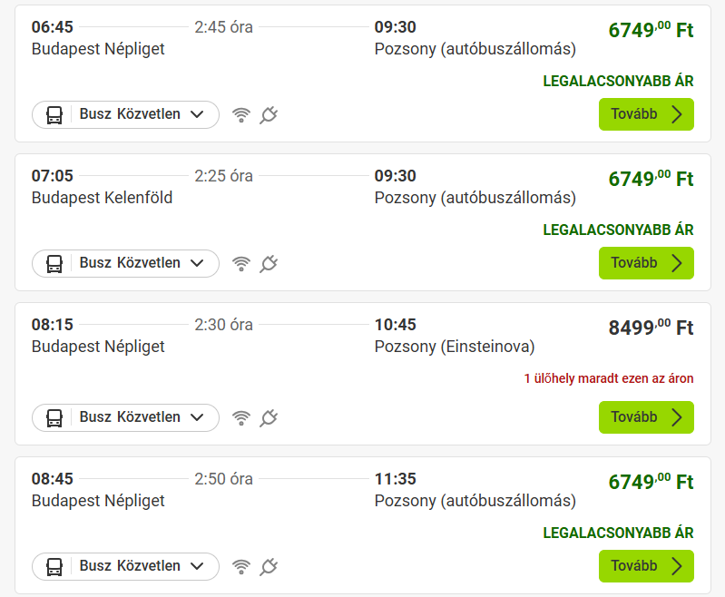 Kék Utazó - FlixBus - Budapest-Pozsony