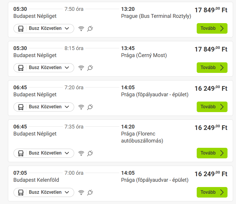 Kék Utazó - FlixBus - Budapest-Prága