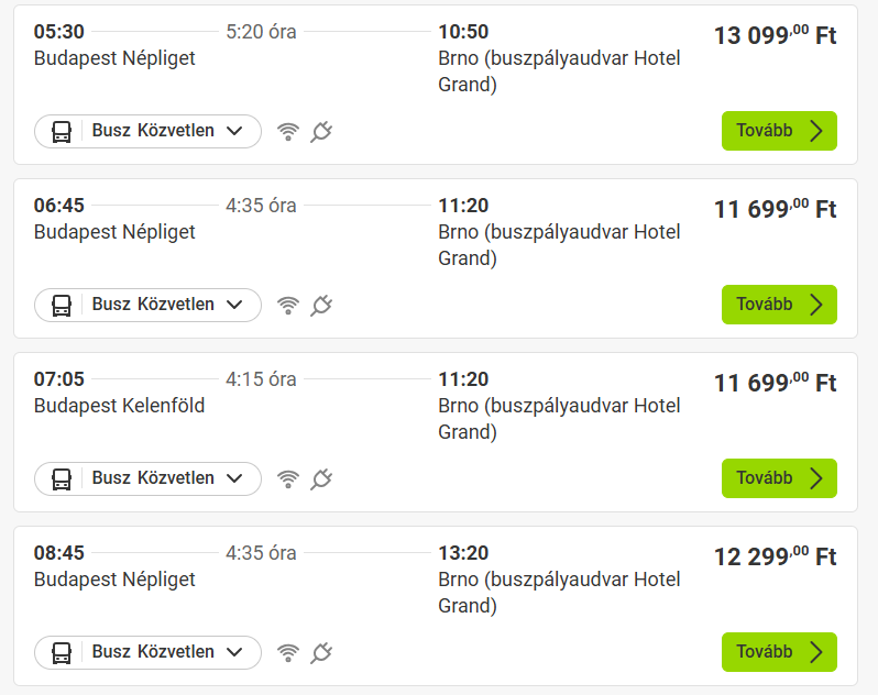 Kék Utazó - FlixBus - Budapest-Brno