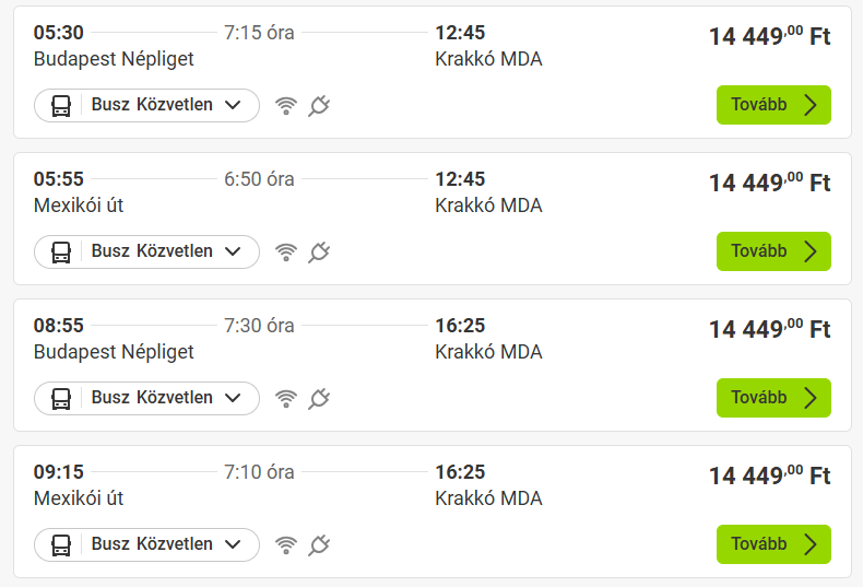 Kék Utazó - FlixBus - Budapest-Krakkó