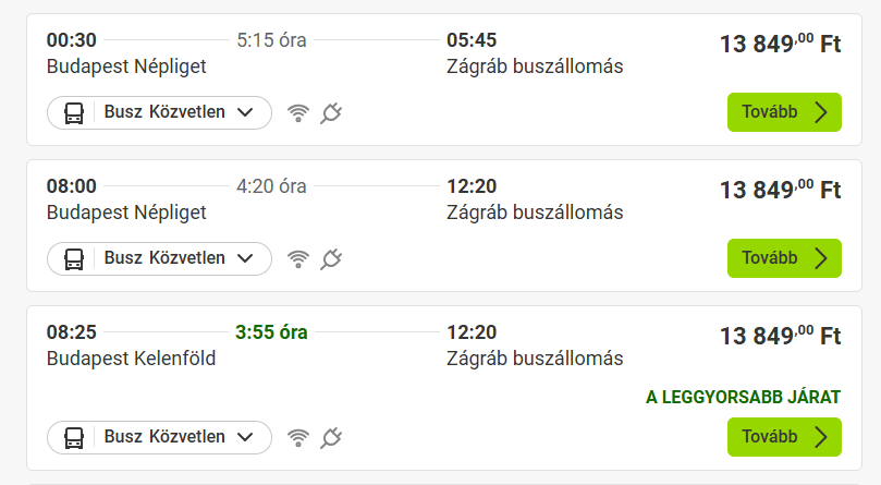 Kék Utazó - FlixBus - Budapest-Zágráb